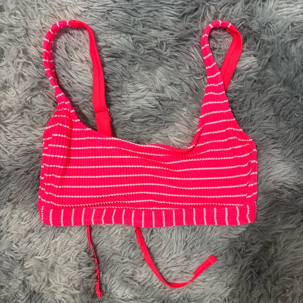Pink Striped Swim Top